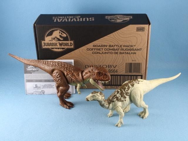 Jurassic World: Dino Trackers Roarin’ Battle Pack, Ophalen of Verzenden, Zo goed als nieuw, Film, Actiefiguur of Pop