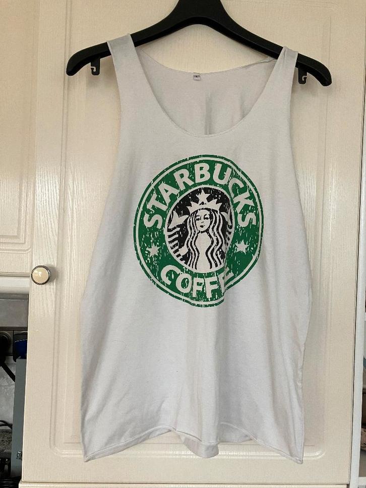 Nieuw hemdje van STARBUCKS COFFEE (L), Nieuw!, Kleding | Heren, T-shirts, Nieuw, Maat 52/54 (L), Wit, Ophalen of Verzenden