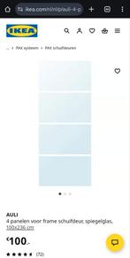 AULI Schuifdeurpanelen - Spiegelglas voor Ikea PAX kast, Ophalen, Nieuw