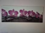 Glazen afbeelding met orchideeën 50x125 cm, Ophalen, Gebruikt, Schilderij, 100 tot 125 cm