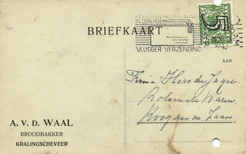 A. v.d. Waal, Kralingscheveer - 10.1940 - briefkaart, Postzegels en Munten, Brieven en Enveloppen | Nederland, Briefkaart, Ophalen of Verzenden