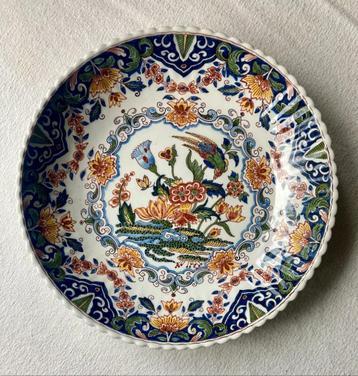 Wandbord Tichelaar Makkum – bloem en vogel decor beschikbaar voor biedingen