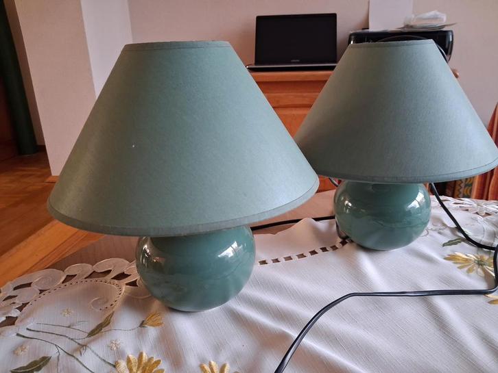 Retro Schemerlampjes - Set van 2, Huis en Inrichting, Lampen | Tafellampen, Gebruikt, Minder dan 50 cm, Stof, Overige materialen