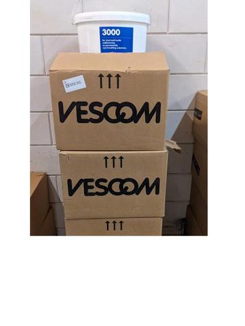 9x Emmer Wandbekledingslijm Vescom 3000 – 10 kg NIEUW! beschikbaar voor biedingen