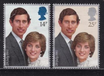 297 - Engeland michel 884/885 gestempeld , Huwelijk prins Ch beschikbaar voor biedingen