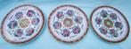 3 Antiek Chinees Porselein vergulde bord borden Famille Rose, Ophalen