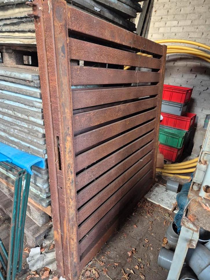 dubbele draaipoort met lamellen,onbehandeld, Tuin en Terras, Tuinpoorten, Nieuw, Draaipoort, Hout, 150 tot 200 cm, 200 cm of meer