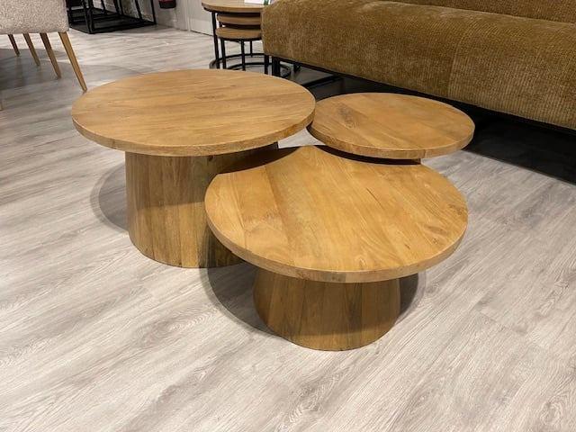 Salontafelset 3 maten massief mango 70 x70 speciale prijs, Huis en Inrichting, Kasten | Ladekasten, Nieuw, Minder dan 100 cm, 50 tot 100 cm
