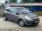 Opel Corsa 1.2 16V LPG 3D 2011 Navi Trekhaak Airco CruiseC, Auto's, Voorwielaandrijving, Zwart, 4 cilinders, Bruin