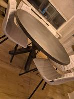 Betoncire tafel rond 5/6 personen met stalen poten, Ophalen of Verzenden, Rond, 50 tot 100 cm