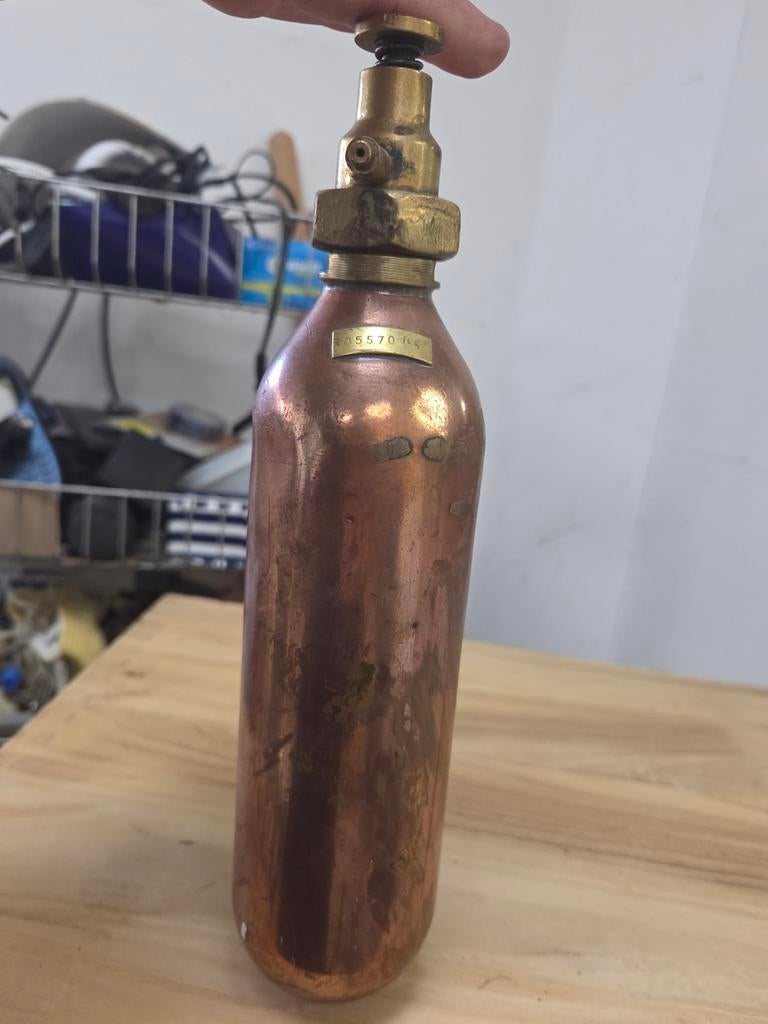 Vintage Koperen Fles met Kraan, Ophalen of Verzenden