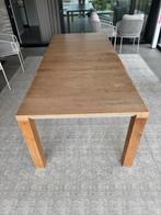 Leolux Eettafel - 240 x 100 cm notenhout, Huis en Inrichting, Gebruikt, 100 tot 150 cm, Eikenhout, 200 cm of meer