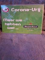 Corona-vrij Heineken reclamebord, Nieuw, Reclamebord, Ophalen of Verzenden