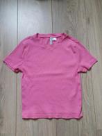 Kort knalroze t-shirt ribstof maat S, Kleding | Dames, Gedragen, H&M, Ophalen of Verzenden, Roze