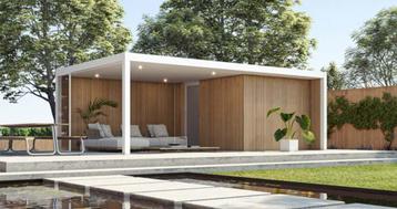 Strak tuinhuis MALUWI -Aluminium in diverse standaard maten beschikbaar voor biedingen