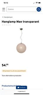 Gamma Hanglamp Mae transparant, Huis en Inrichting, Lampen | Hanglampen, Ophalen of Verzenden, Zo goed als nieuw, Metaal, 50 tot 75 cm