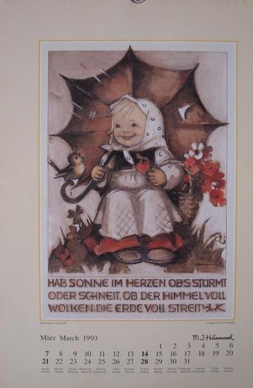 Hummel kalender 1993 - 30 x 42 cm beschikbaar voor biedingen