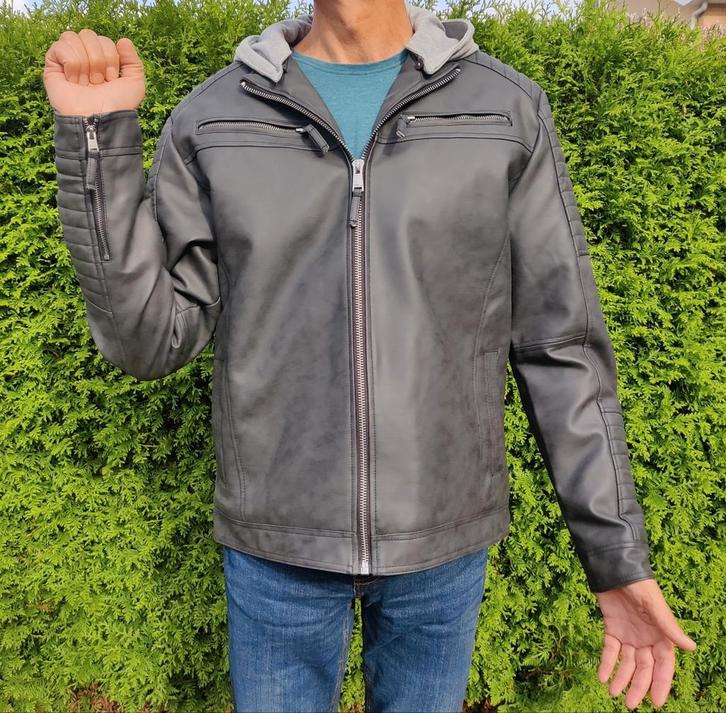 Nieuwe imitatie leren jas in maat XL, Kleding | Heren, Jassen | Winter, Nieuw, Maat 56/58 (XL), Zwart, Ophalen of Verzenden