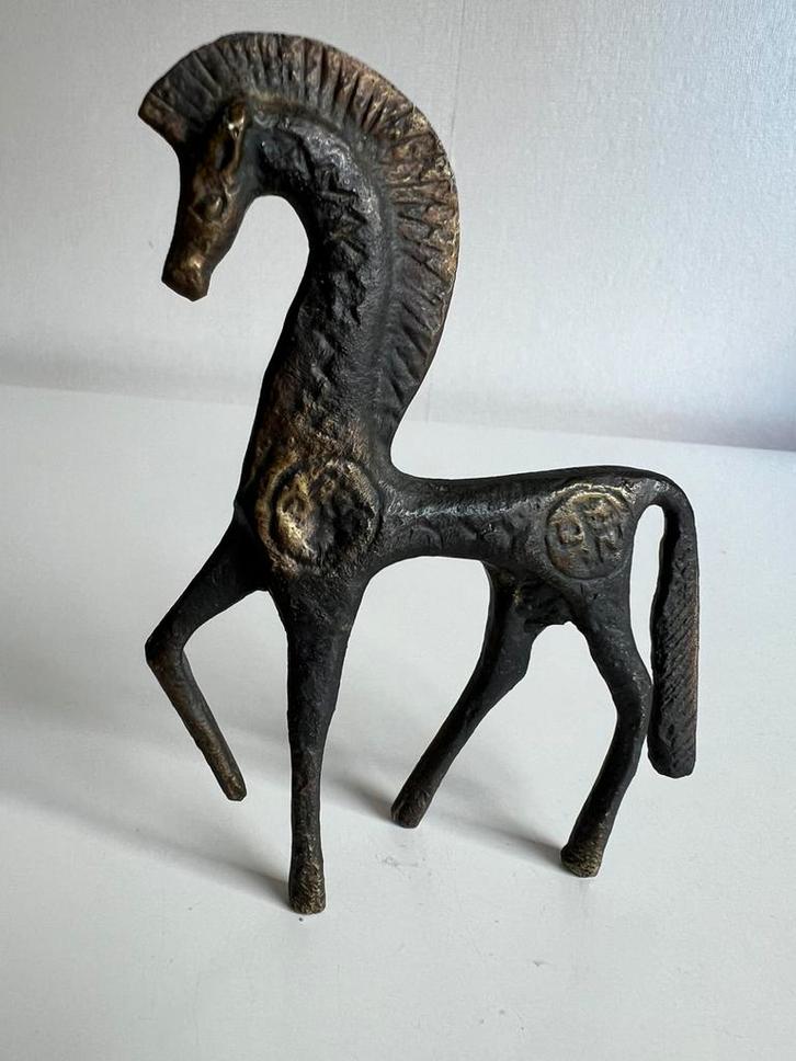 Vintage Design Etruskisch Koper Messing Paard Jaren 70, Antiek en Kunst, Antiek | Koper en Brons, Koper, Ophalen of Verzenden