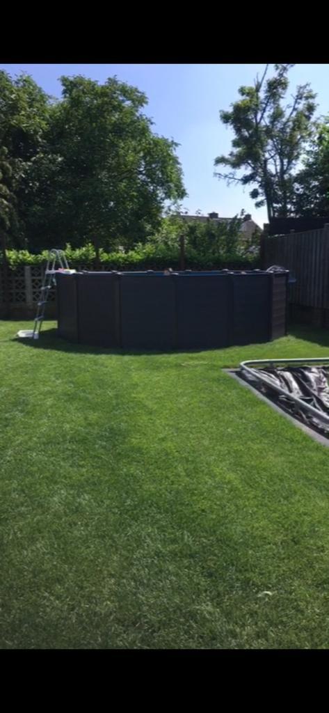 Intex graphite panel zwembad incl. Poolstyle warmtepomp 8 kW, Tuin en Terras, Zwembaden, Gebruikt, 120 cm of meer, 300 cm of meer