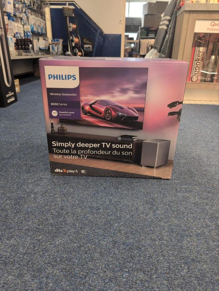 Philips 8000 Series Draadloze Subwoofer | Nieuw, Audio, Tv en Foto, Soundbars, Nieuw, Bluetooth, Met externe subwoofer, Ophalen of Verzenden