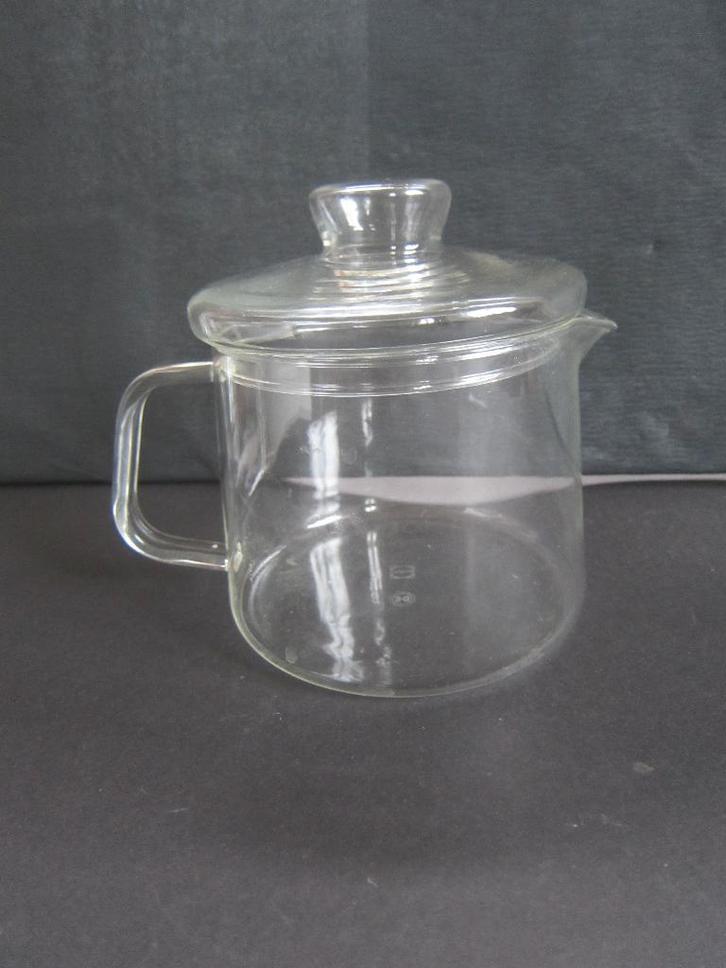 theepot Douwe Egberts glazen grootste maat, in nieuwstaat, Verzamelen, Glas en Borrelglaasjes, Zo goed als nieuw, Overige typen