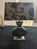 2 Taupe/Zwarte Rechthoekige Lampen, Huis en Inrichting, Ophalen, Gebruikt, Stof, Minder dan 100 cm