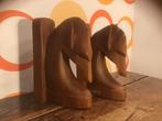 Vintage teakhouten boekensteunen, bookends, paardenhoofd, Ophalen of Verzenden