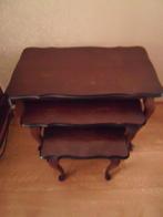 miniset Queen Anne noten hout tafeltjes, Ophalen, Gebruikt, 50 tot 100 cm, 25 tot 50 cm