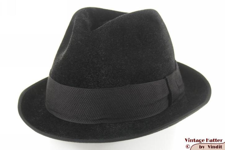 Vintage Gleufhoed Kornett donker grijs haarvilt 56, Kleding | Heren, Hoeden en Petten, Zo goed als nieuw, Hoed, 57 cm (M, 7⅛ inch) of minder