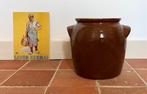 Grote bruine grès olijven pot met grepen, Antiek en Kunst, Ophalen of Verzenden