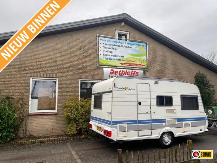 Hobby De Luxe 400 SF Incl. voortent, Caravans en Kamperen, Caravans, tot en met 4, 750 - 1000 kg, Treinzit, Hobby, Dwarsbed, Overige typen