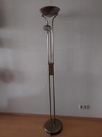 Messing halogeen vloerlamp met leeslamp,dimbaar.Nette staat!, Huis en Inrichting, Lampen | Vloerlampen, Ophalen, Gebruikt, 150 tot 200 cm
