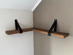 Robuuste hoek wandplanken hout/ijzer (90x70cm), Ophalen of Verzenden, Zo goed als nieuw