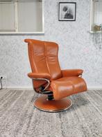 Stressless leren design relax fauteuil handmatig, Huis en Inrichting, Fauteuils, Gebruikt, Minder dan 75 cm, Leer, Ophalen of Verzenden