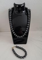 Prachtige set, ketting, oorbellen enz., Ophalen of Verzenden, Zo goed als nieuw, Zwart, Steen of Mineraal