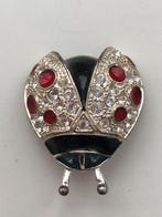 Vintage ROMAN broche lieveheersbeestje emaille en strass, Sieraden, Tassen en Uiterlijk, Broches, Overige materialen, Minder dan 4 cm
