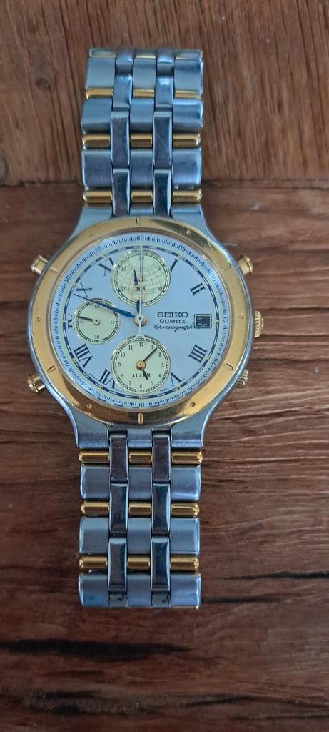 Vintage Seiko chronograph 7t32 7B20 in zéér mooie staat, Sieraden, Tassen en Uiterlijk, Horloges | Heren, Zo goed als nieuw, Polshorloge