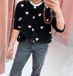 Hype mode cardigan vest met hartjes NIEUW, Maat 38/40 (M), Verzenden, Zwart, Hype