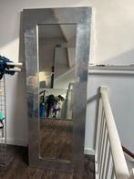 PRACHTIG GROTE STRAK DESIGN SPIEGEL IN VERWEERD CHROOM LIJST, Ophalen of Verzenden, Zo goed als nieuw, 150 tot 200 cm, Rechthoekig