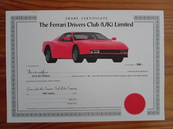 Ferrari Drivers Club - 1993, Verzamelen, Automerken, Motoren en Formule 1, Auto's, Ophalen of Verzenden