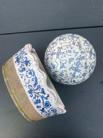 Plantenbak & Decoratie Bol - Delfts Blauw Stijl beschikbaar voor biedingen