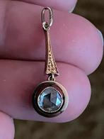 Antieke 14 karaat gouden hanger met grote roosdiamant 0,50 c, Ophalen of Verzenden, Goud, Hanger