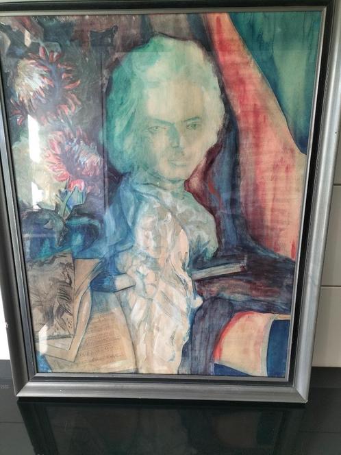 Sebastiaan Galis Mozart Groninger ploeg stijl, Antiek en Kunst, Kunst | Schilderijen | Modern, Ophalen of Verzenden