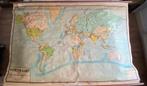 Wereldkaart vintage 1953 Noordhoff, Antiek en Kunst, Antiek | Schoolplaten, Ophalen of Verzenden, Aardrijkskunde