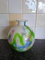 Prachtige Fidrio Holland pastel bolvaas met nek (19 cm hoog), Ophalen of Verzenden, Zo goed als nieuw, Glas, Minder dan 50 cm