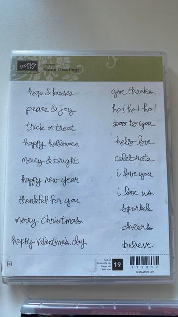 Tekst stempels, Stampin’ Up! beschikbaar voor biedingen