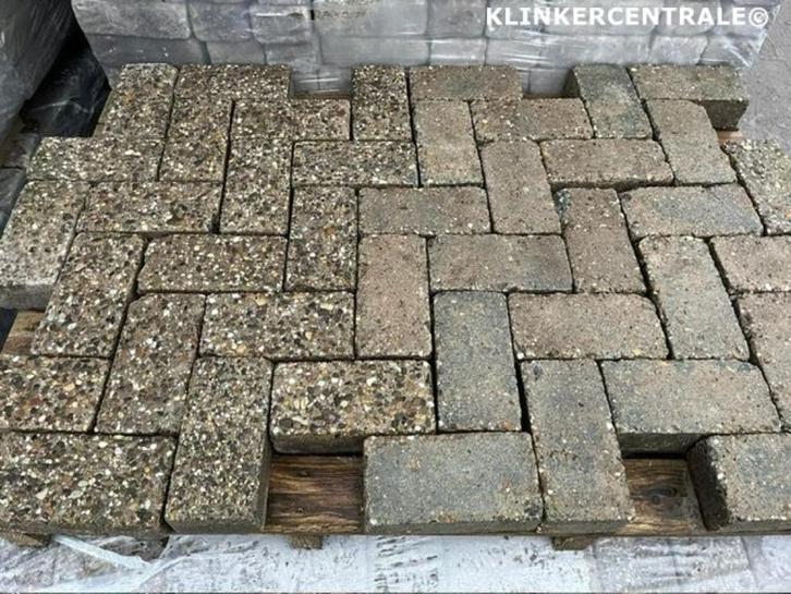 ROOIKORTING 720m2  grijs betonklinkers keiformaat, Tuin en Terras, Tegels en Klinkers, Gebruikt, Klinkers, Beton, 10 m² of meer