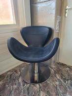 Kappersstoel Gamma Bross - Zwart Leer, Huis en Inrichting, Ophalen, Gebruikt, Zwart, Metaal