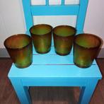 Arcoroc Sierra oker amber honinggele glazen 4 stuks, Huis en Inrichting, Keuken | Servies, Ophalen, Glas of Glazen, Gebruikt, Glas
